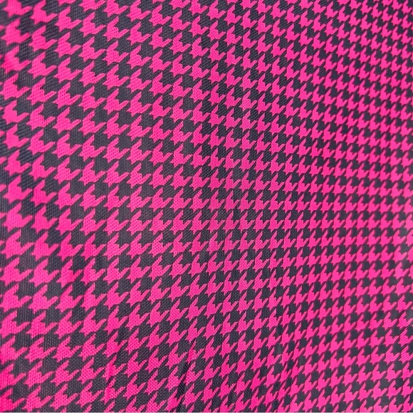 ⭐️ Steve Madden XS Eliza Mesh Top Pink Black Houndstooth Sheer Long Sleeve Shirt - Picture 7 of 14